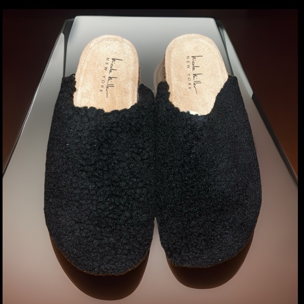 Nicole Miller Bondy Slippers Indoor & Outdoor Orthotics Cork Clogs Furry Slipper
